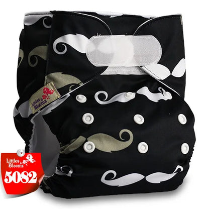 [Littles&Bloomz] Baby Washable Reusable Real Cloth STANDARD Hook-Loop Pocket Nappy Diaper Cover Wrap, suits Birth to Potty