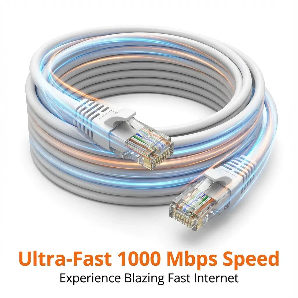 0.5/1/2/3/5/10/15/20/30/50M Cat6 Ethernet Cable RJ45 UTP 1000Mbps Network Cord LAN Wire Internet Lead Cord Router Computer Cable