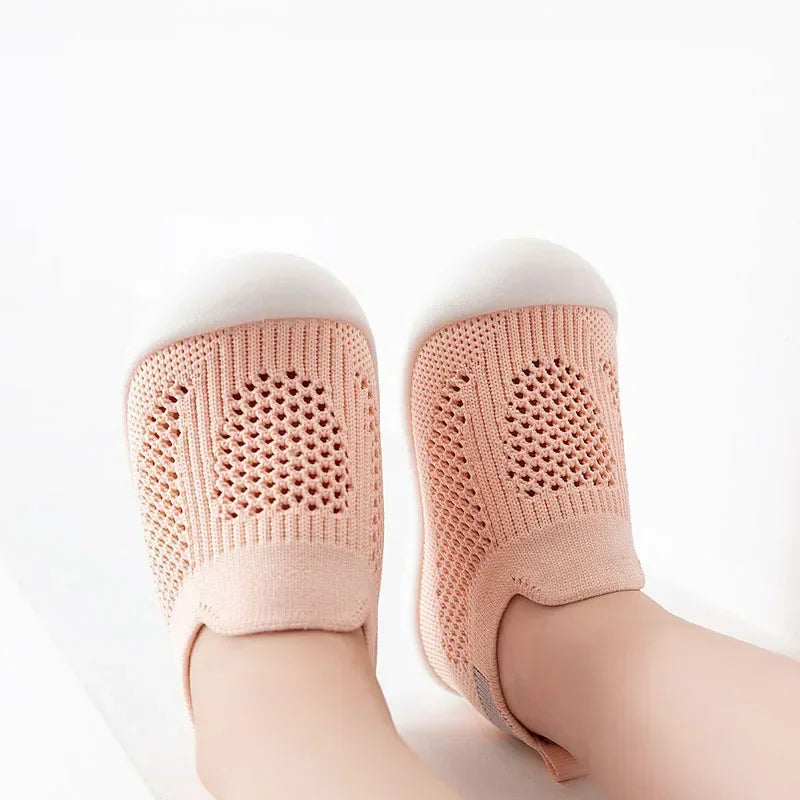 Spring Summer Toddler Shoes Breathable Knitted Kids Sneakers Boys Slip-on Tennis Shoes Girls Soft Non-slip School Casual Shoes