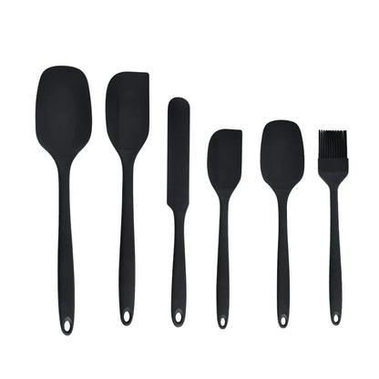 Silicone kitchenware 6-piece set, cream  scraper, spatula, oil brush, size scraper set baking tool，Non-integrated hand