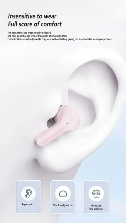 T2 Tws Wireless Bluetooth Headset Transparent Headphones ENC Power Digital Display Stereo Sound Earphones for All Smartphones