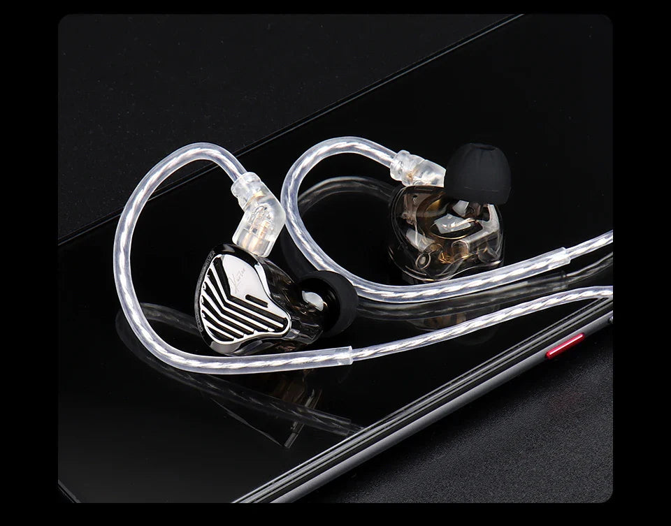 GK KUNTEN Dynamic Drive Heavy Bass Earbuds HIFI Sports Metal Headphones Detachable 2PIN Compatible with KZ Zenith EDX PRO