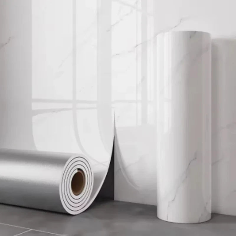 1 Roll Marble Thick Foam Imitation Tile Self-Adhesive Wallpaper Bedroom Living Room Decoration Bathroom Waterproof Wall Sticker