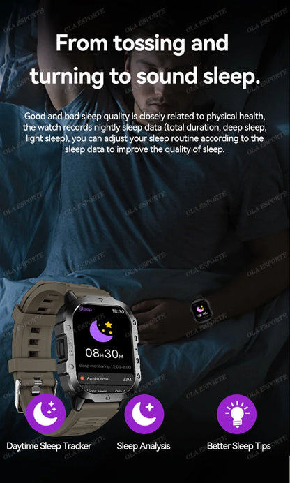 2025 New SmartWatch Men For Women Militray Outdoor GPS Track Sport Watches Heart Rate Sleep Waterproof Smart Watch IOS Android