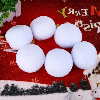30Pcs Soft Fake Snow Balls White Plush Snow Balls Pendant Winter Indoor Outdoor Ornaments Christmas Party Home Decor