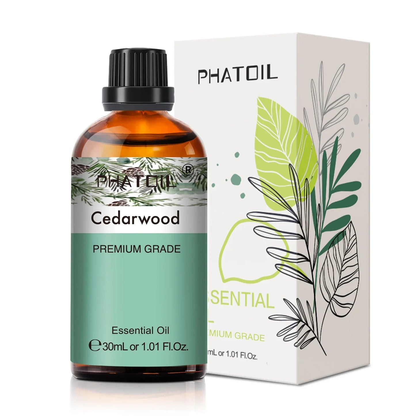 PHATOIL 1PCS Aromatherapy Essential Oil 30ml Lemon Eucalyptus Lavender Bergamot Jasmine Juniper Rose Vanilla Aroma Essential Oil