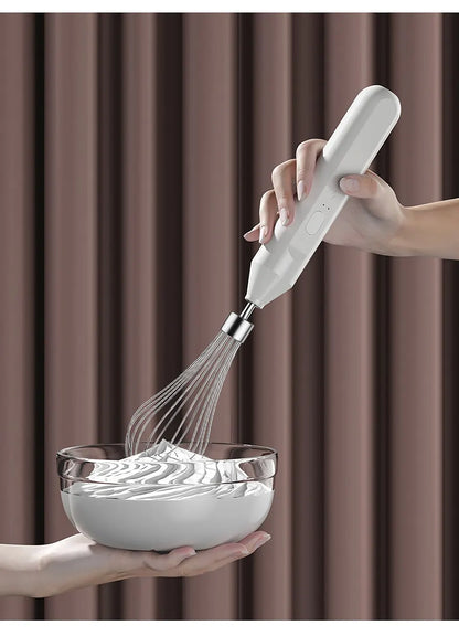 Electric Milk Frother Handheld - Egg Beater Coffee Mixer Foamer for Cappuccino Latte
