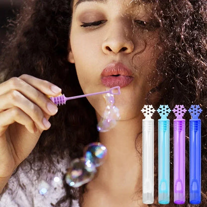 50/10PCS Snowflake Bubble Tube Clear Empty Bubbles Soap Bottles Wedding Gifts for Guests Birthday Party Decorations Kids Toys