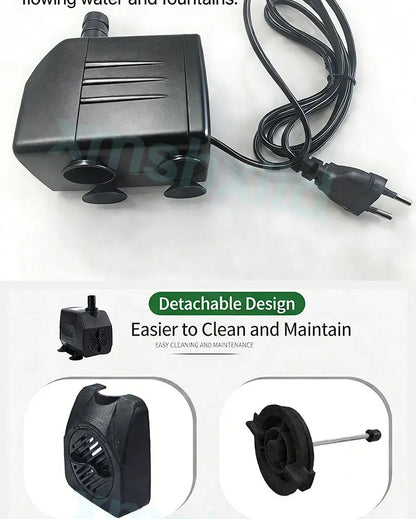 AC220V Multi-functional Silent Aquarium Submersible Pump, Landscape Large-flow Water Spray Pump,Fish Pond Water Circulation Pump