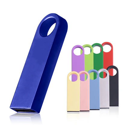 USB Flash Drive Colorful Metal 128GB 64GB 32GB Pen Drive 16GB 8G 4GB 128M Pendrive Free Key Chain Memory Stick Creative Business