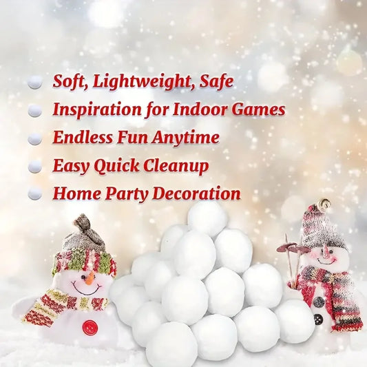 30/60pcs Christmas snowball decoration indoor simulated snowball for snowball fight Plush snowball Christmas decoration