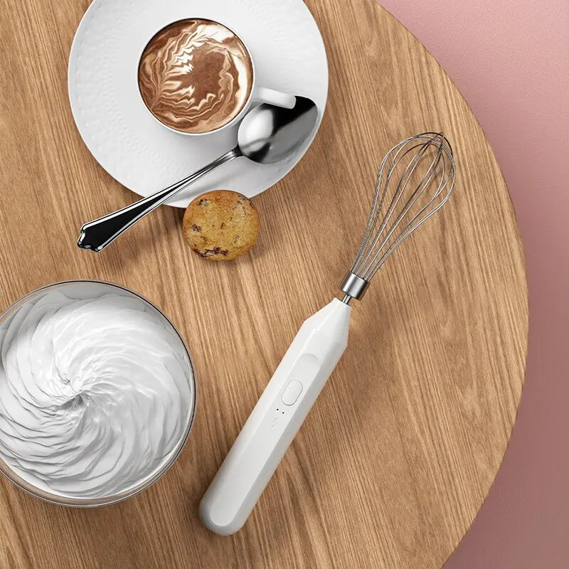Electric Milk Frother Handheld - Egg Beater Coffee Mixer Foamer for Cappuccino Latte