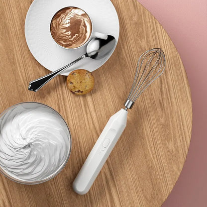 Electric Milk Frother Handheld - Egg Beater Coffee Mixer Foamer for Cappuccino Latte