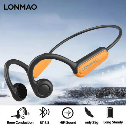B8 True Bone Conduction Earphones Bluetooth 5.3 Sports Wireless Headphones Ear Hook IPX5 Waterproof Headset for Running Driving