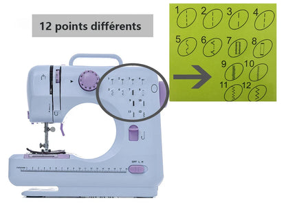Inne Portable Sewing Machine Mini Electric Household Crafting Mending Overlock 12 Stitches with Presser Foot Pedal Beginners