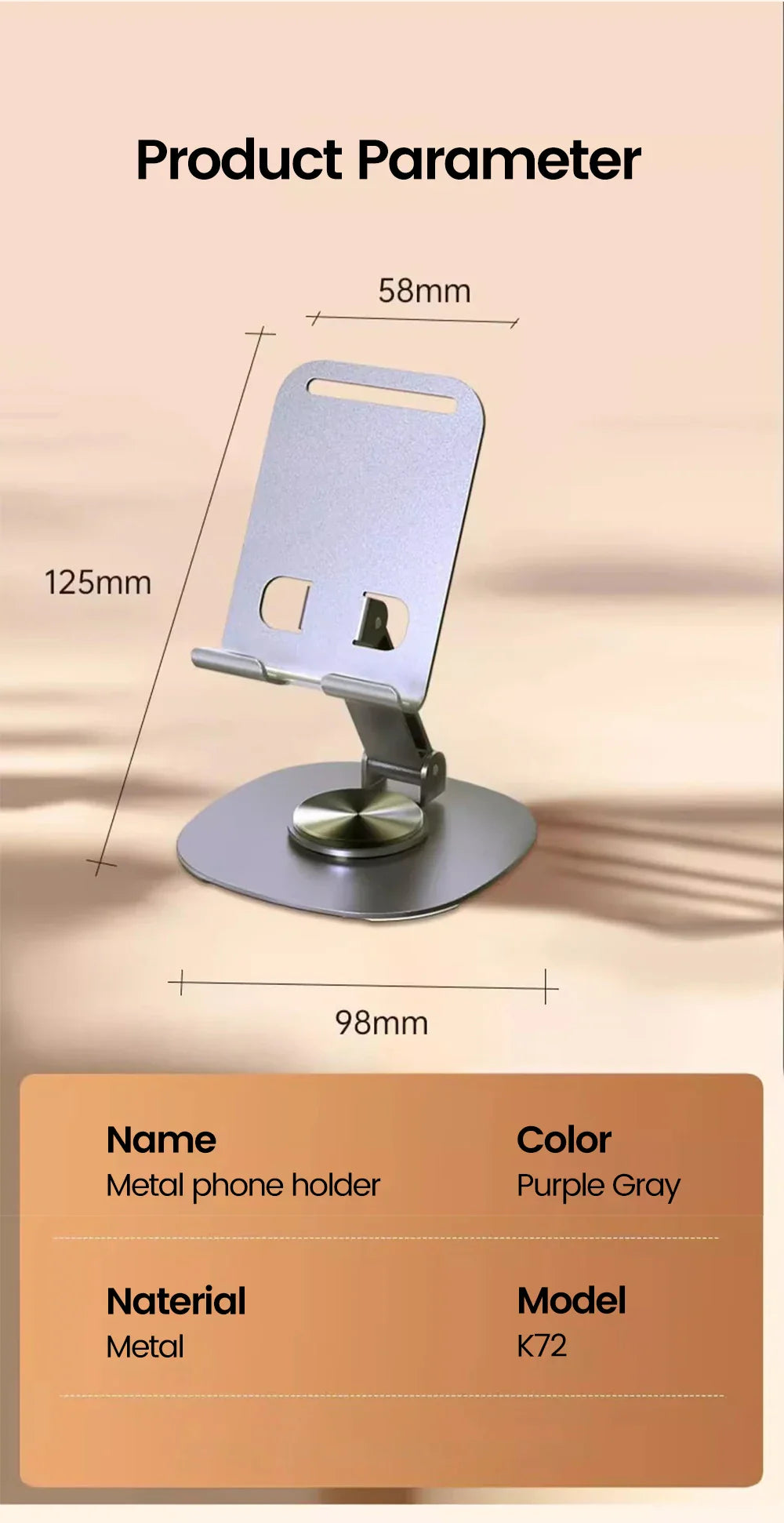 Olaf Rotating Table Cell Phone Holder Support Desktop Stand For iPad Samsung iPhone 15 14 13 Mobile Mount