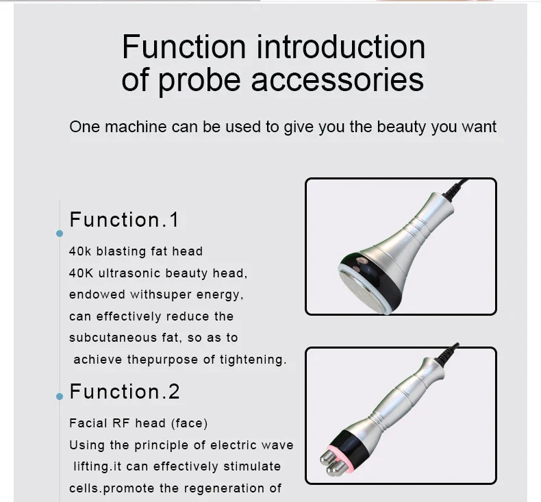 40K Cavitation Machine 4-1 Ultrasonic RF Body Shaping Lose Weight Multipolar Slimming Facial Skin Tightening Lifting Device