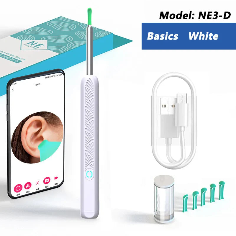 Visual Ear Wax Cleaner with Camera Safe Earwax Removal Endoscope with 5M Camera Luminous Otoscope Ear Cleaning Tools Ear Care