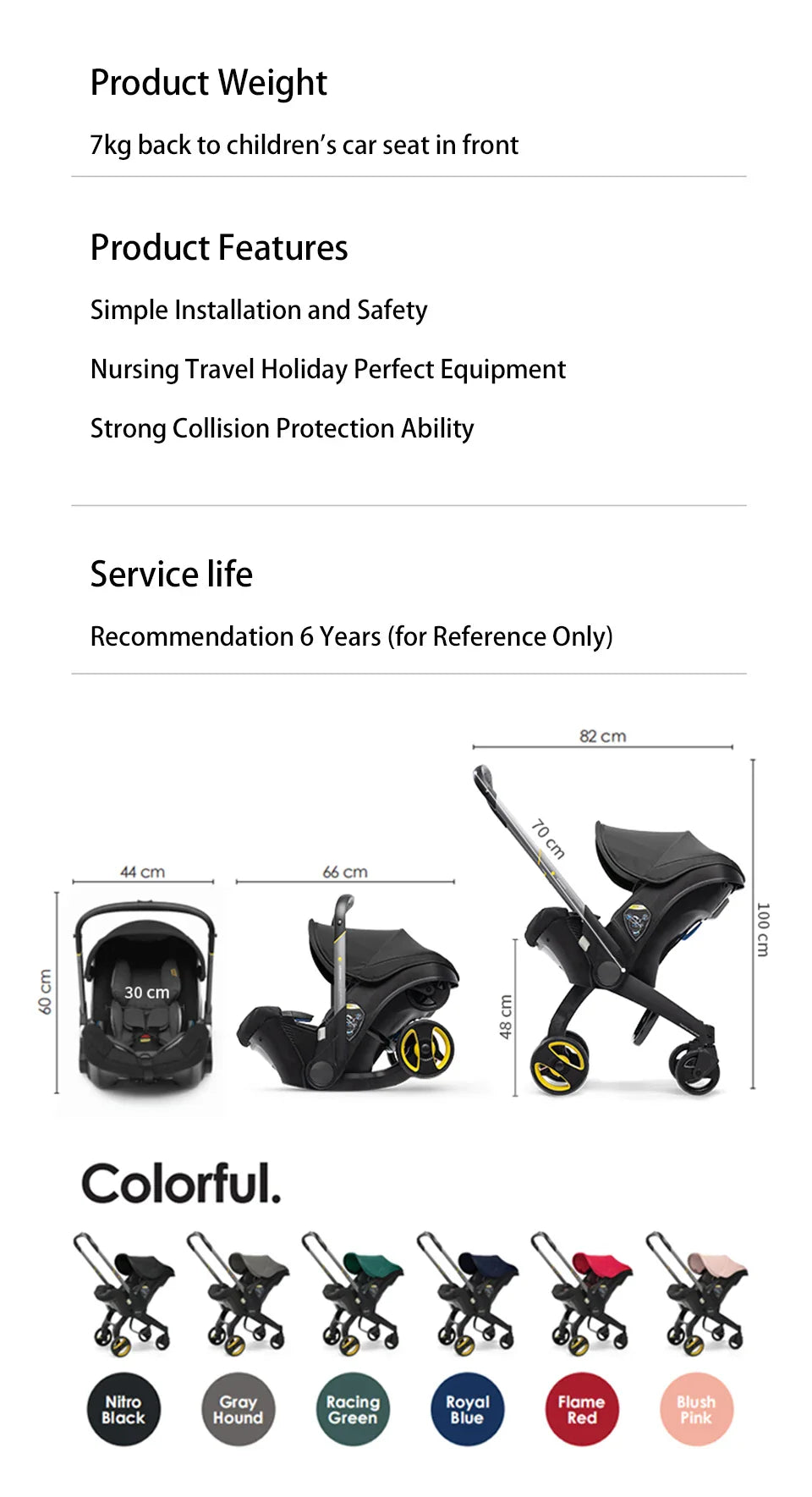 Multi-functional Two-Way Stroller 3-in-1 Foldable Basket Seat Portable Lightweight Luxury Travel Stroller Newborn-Ready Baby Stroller Baby Products, Infant Car Seats