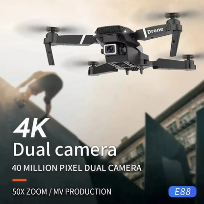 Kid Professional E88 Air Screen Control Drone Wide RC Dron HD 4K Camera Foldable Helicopter Aircraft Quadcopter Drone Gift Toys
