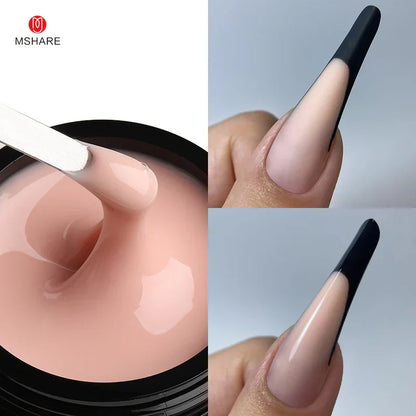 MSHARE 50ml Baby Pink Builder Nails Gel Hema Tpo Free Gel Nail Construction Self Leveling Gel for Nail Extension UV Led