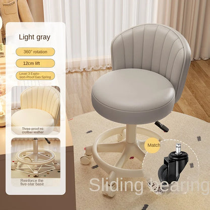 Ins Style Desk Chair Swivel Rolling Chair With Footrest Adjustable Height Home Computer Task Chair For Bedroom Make Up