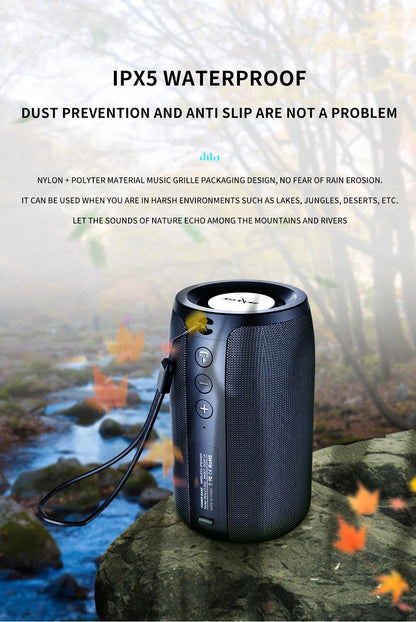Zealot-S32 Wireless Speaker Outdoor Portable Subwoofer Speaker, Waterproof IPX 6, Dual Pairing,1800mAh Battery