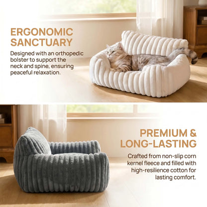 Warm Comfort Cat Sofa  Deep Sleep Cat Bed Pet Basket Kitten House Small Dogs Sofa Cute Soft Cushion For  Medium Cats Bed
