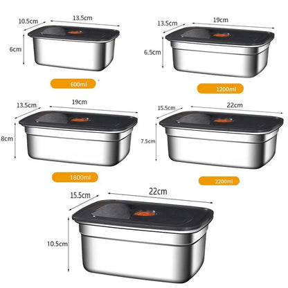 Stainless Steel Camping Lunch Box Sealed Microwave Suitable Preservation Box Large Capacity Leak-proof