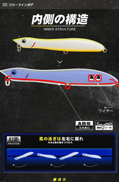 TEKNIK Popper Fishing Lure 100mm 140mm patchinco Floating Wobblers Artificial Hard Bait Patchinko 100 leurre de surface lures