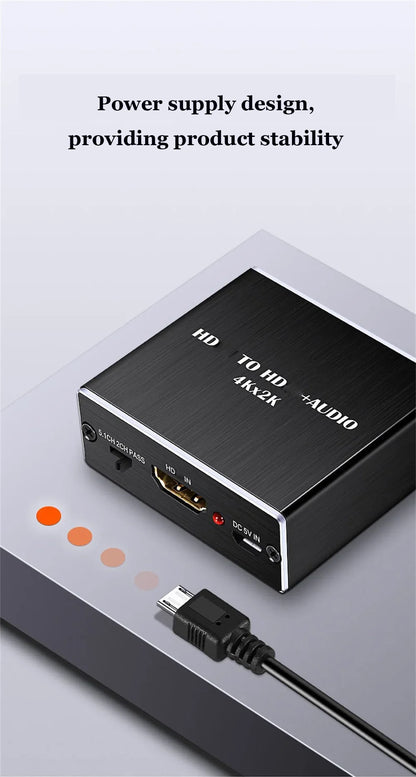 HDMI-Compatible Audio Extractor Stereo Audio Converter 3.5mm 4k X 2k Audio Splitter Adapter For PS4 TV DVD Home Theater