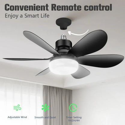 40W Ceiling Fan Light E27 with Remote LED Dimming Function Suitable for Living Room Study and Home use 85-265V