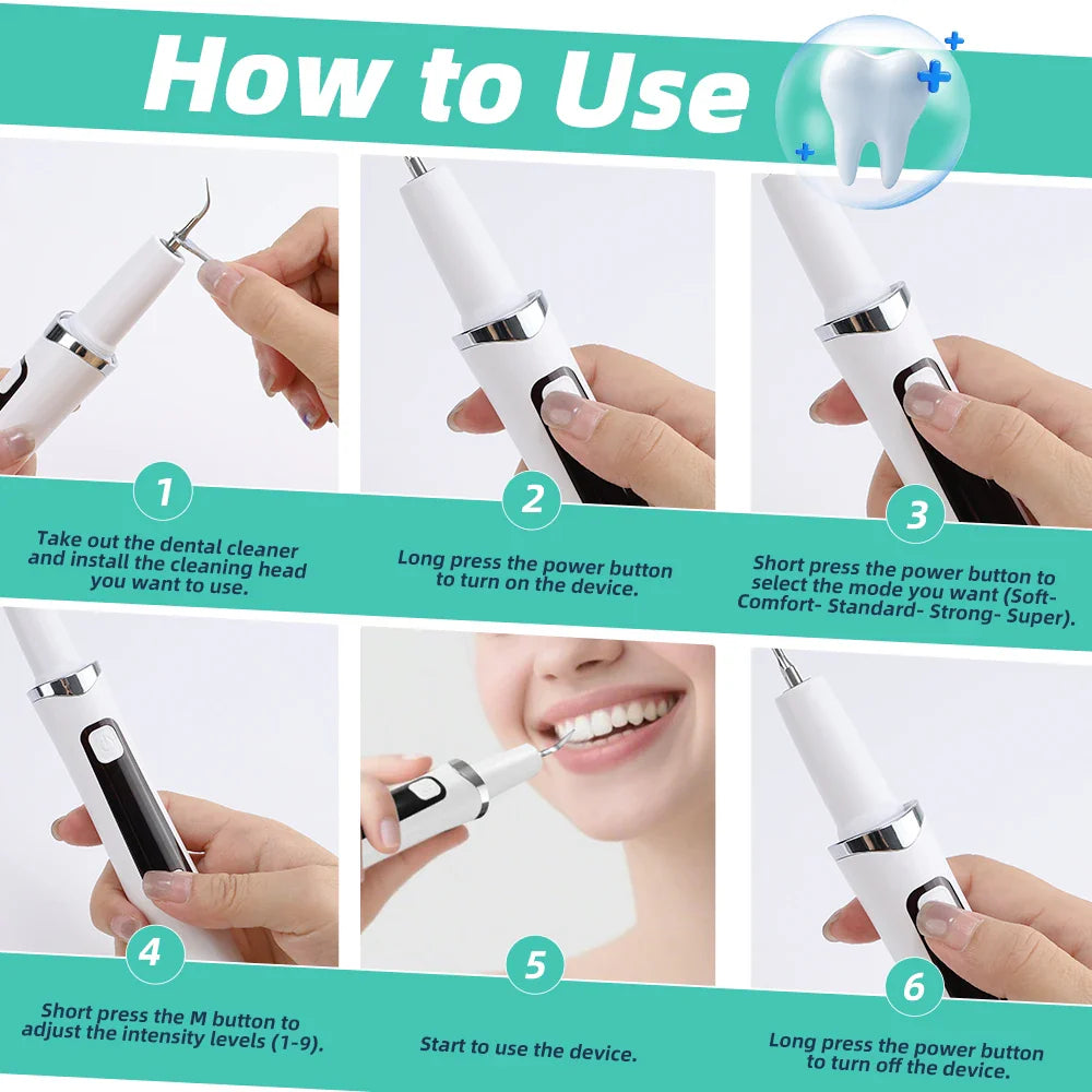 Electric Ultrasonic Dental Scaler 5 Modes Calculus Oral Tartar Remover Tooth Stain Cleaner Teeth Whitening Oral Care