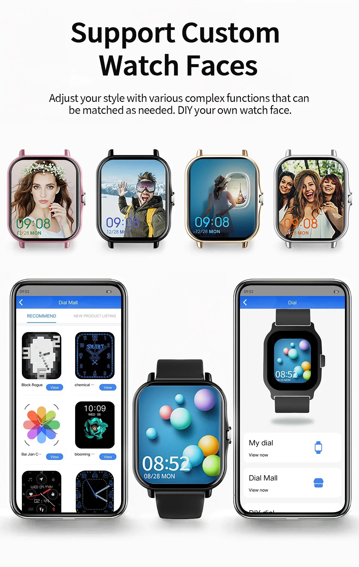 2026 New Smartwatch Bluetooth Call Fitness Tracker Heart Rate Sleep Record Outdoor Sport Watch for  Android/IOS Men Women Gift