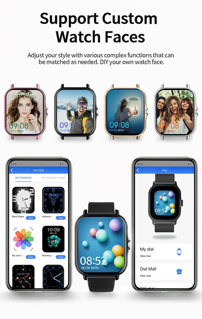 2026 New Smartwatch Bluetooth Call Fitness Tracker Heart Rate Sleep Record Outdoor Sport Watch for  Android/IOS Men Women Gift