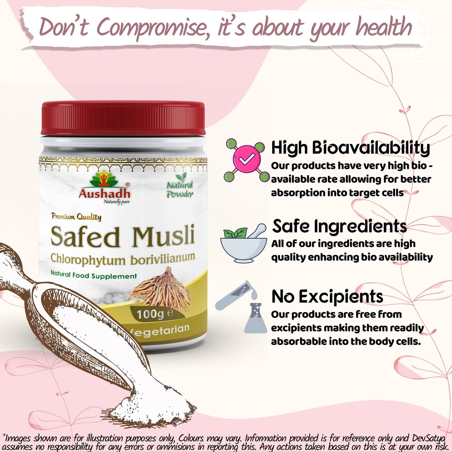 Aushadh Safed Musli Powder 100 gram - Daily Vitality Support