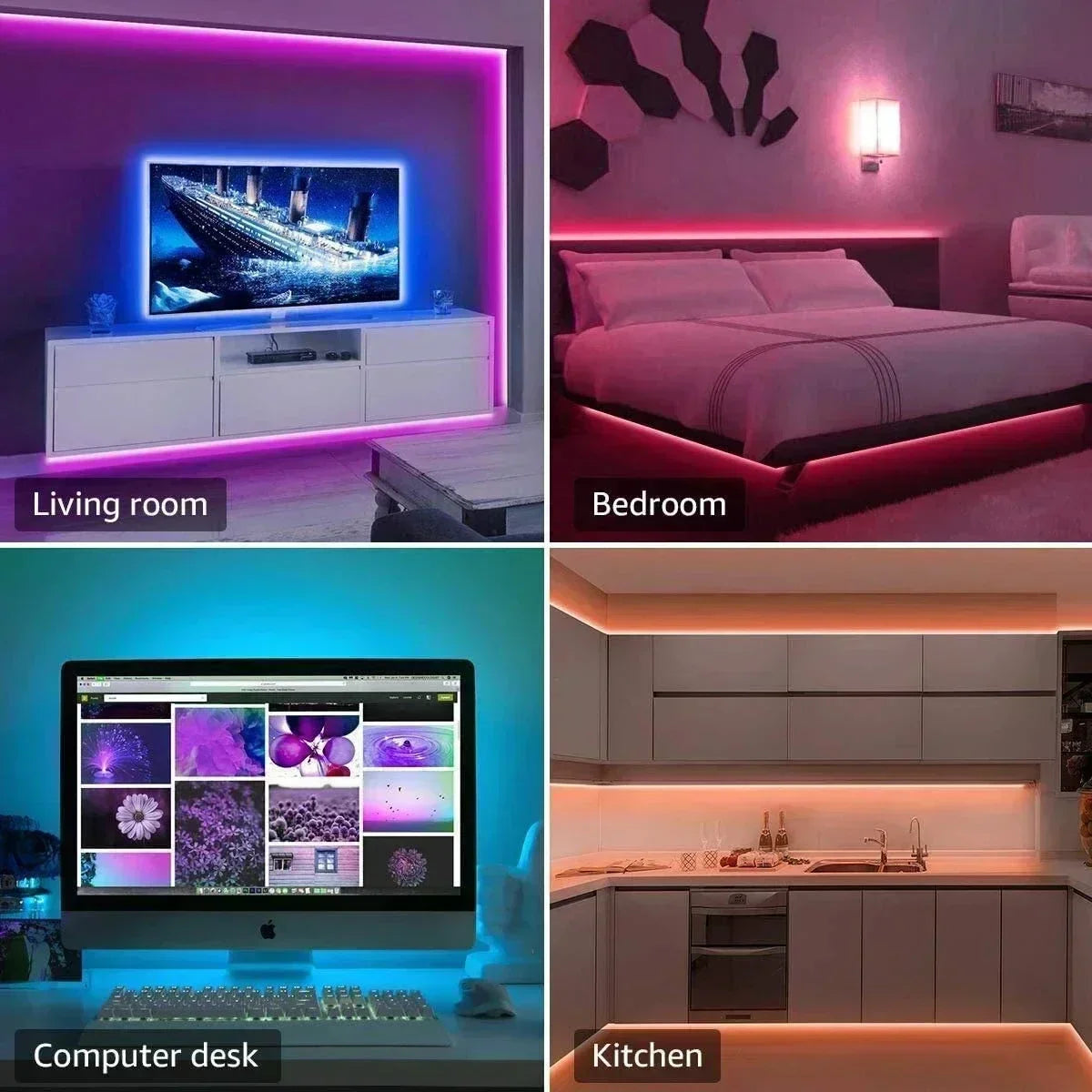 Smart LED Gaming Light Strip RGB 5050 USB 5V Music Sync 24/44key Remote APP Control Flexible Tape for Gaming Room TV Backlight