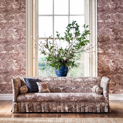 Highgrove Toile Oak Wallpaper