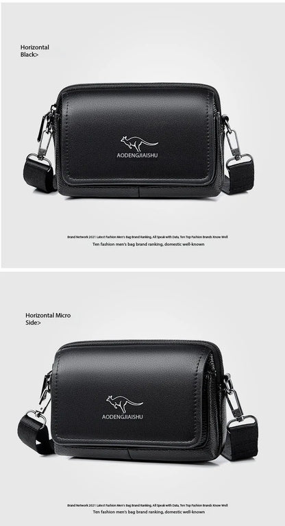 Leather Fashion Phone Pouch Belt Bag Shoulder Crossbody Waist Pack Vintage Outdoor Multi-function Mens Leisure Hanging Waist Bag