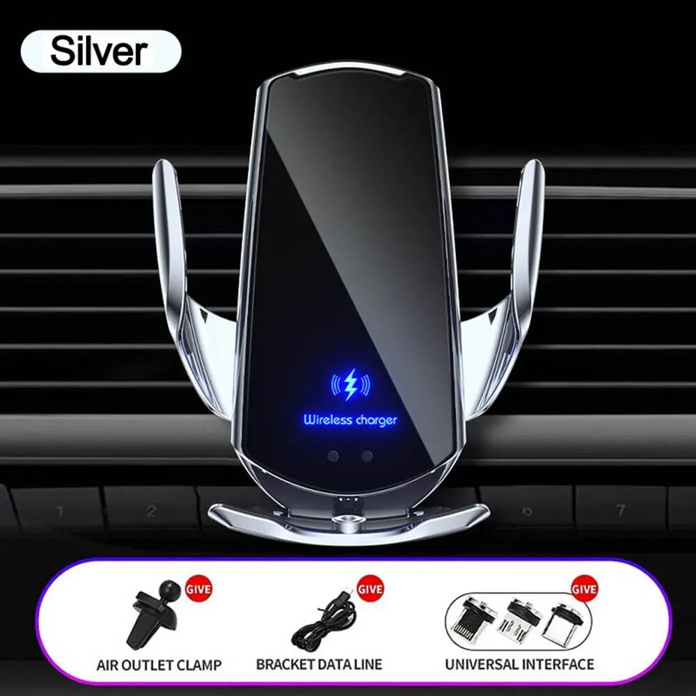 Q3 Smart Sensor Car Phone Wireless Charger 15W Fast Charging Auto-Clamping Car Phone Holder for iPhone and All Qi Enable Android