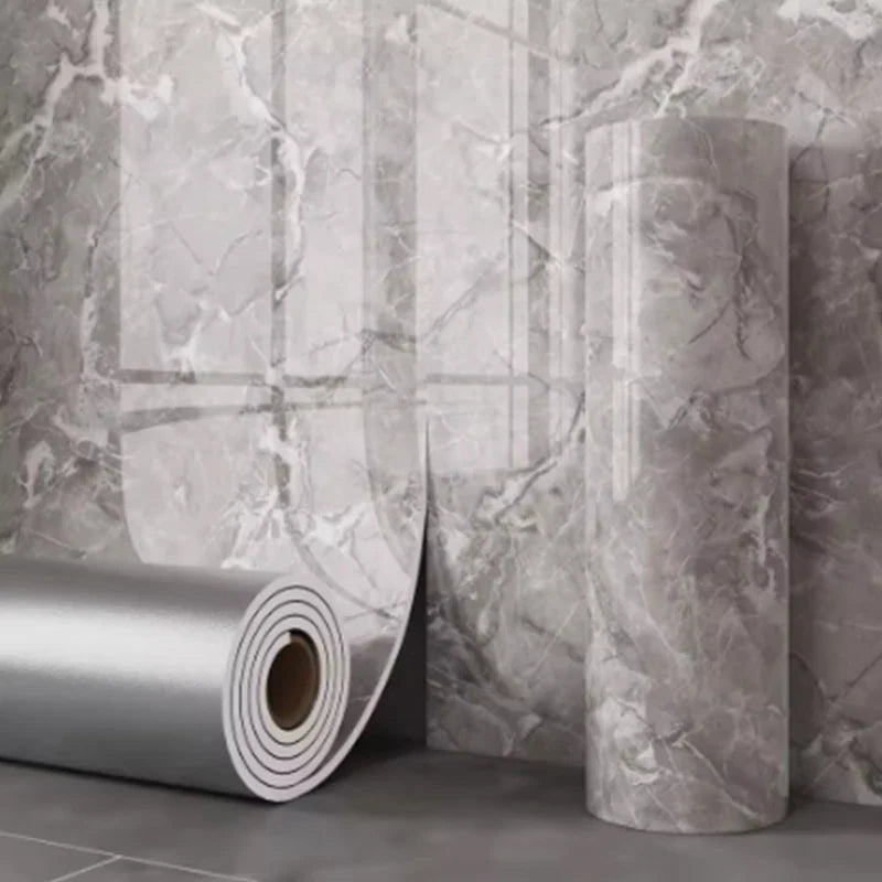 1 Roll Marble Thick Foam Imitation Tile Self-Adhesive Wallpaper Bedroom Living Room Decoration Bathroom Waterproof Wall Sticker