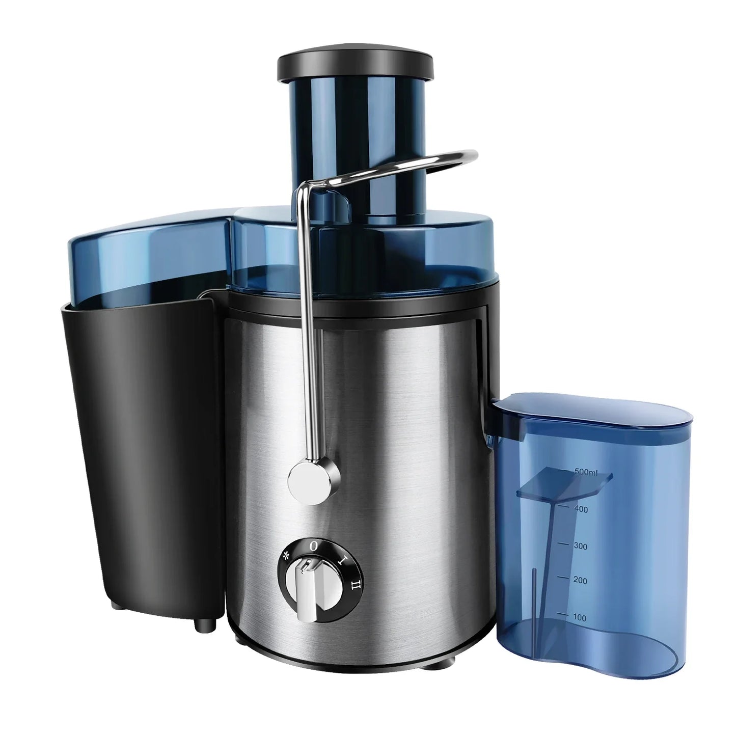 Juicer Machine, Feed Chute for Fruits, Vegetables & Citrus, 2-Speed Centrifugal Juice Extractor, 500ML Capacity