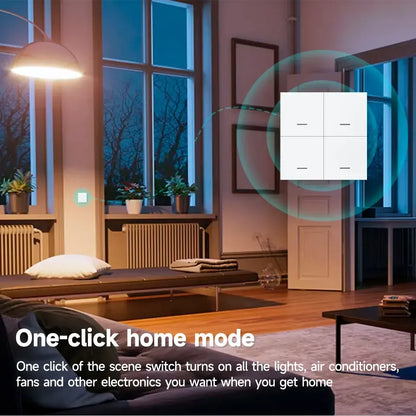 4/3/2/1Gang Tuya Zigbee 3.0 Smart Scene Button Switch Smart Home Wireless Push Remote Controller Battery Powered Devices Linkage