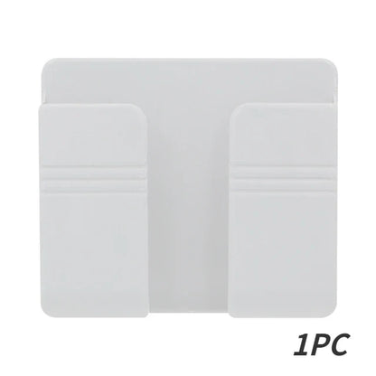 1-4pcs Wall Mounted Storage Box Multifunction Punch Free Organizer TV Remote Control DIY Mobile Phone Plug Charging Holder Stand