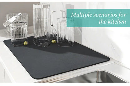 Super Absorbent Kitchen Tableware Impermeable Drainage Mat Heat Insulation Non-slip Pad Tableware Mats Coffee Dish Drying Mat