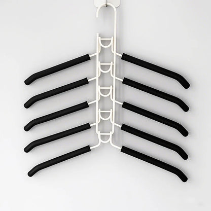 1pc Heavy-Duty Space-Saving Clothes Hanger - Multi-Layer Metal Garment Organizer with Non-Slip Foam Pads, Sturdy Closet Hanger
