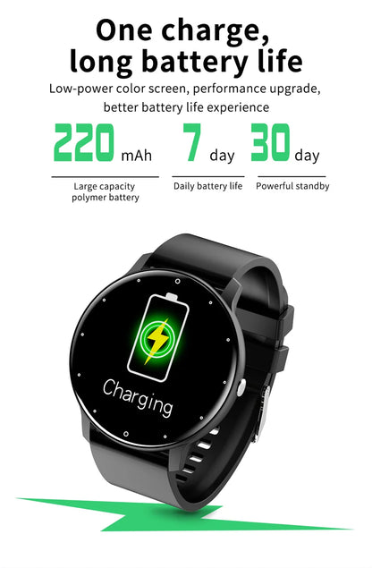 LIGE Smart Watch Women Men Full Touch Screen Bluetooth Call Smartwatch Waterproof Sports Fitness Tracker Watches for Android iOS