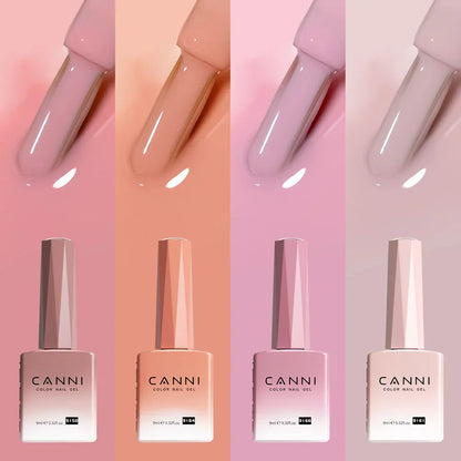 Canni Nail Gel Polish Jelly Nude Color HEMA FREE TPO FREE 9ml Transparent Semi Permanent Natural Nude French Nail Gel Lacquer