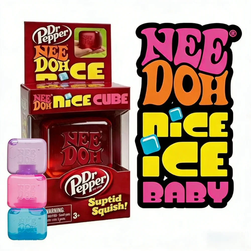 2026 Dr Pepper Nice Cube Squishy Toy Stress Relief Toy,Soft Squeeze Fidget Cube for Kids & AdultsAnxiety Relief Sensory Toy gift