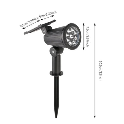 9 LED Solar Spot Lights Outdoor RGB Solar Landscape Lights IP65 Waterproof Brightness Adjustable for Garden Yard Palm Trees